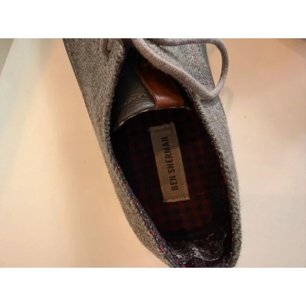 Ben Sherman Men's Grey Herringbone Sneakers / Oxford Shoes - Size 10.5